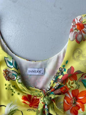Vintage Y2K yellow floral floaty dress