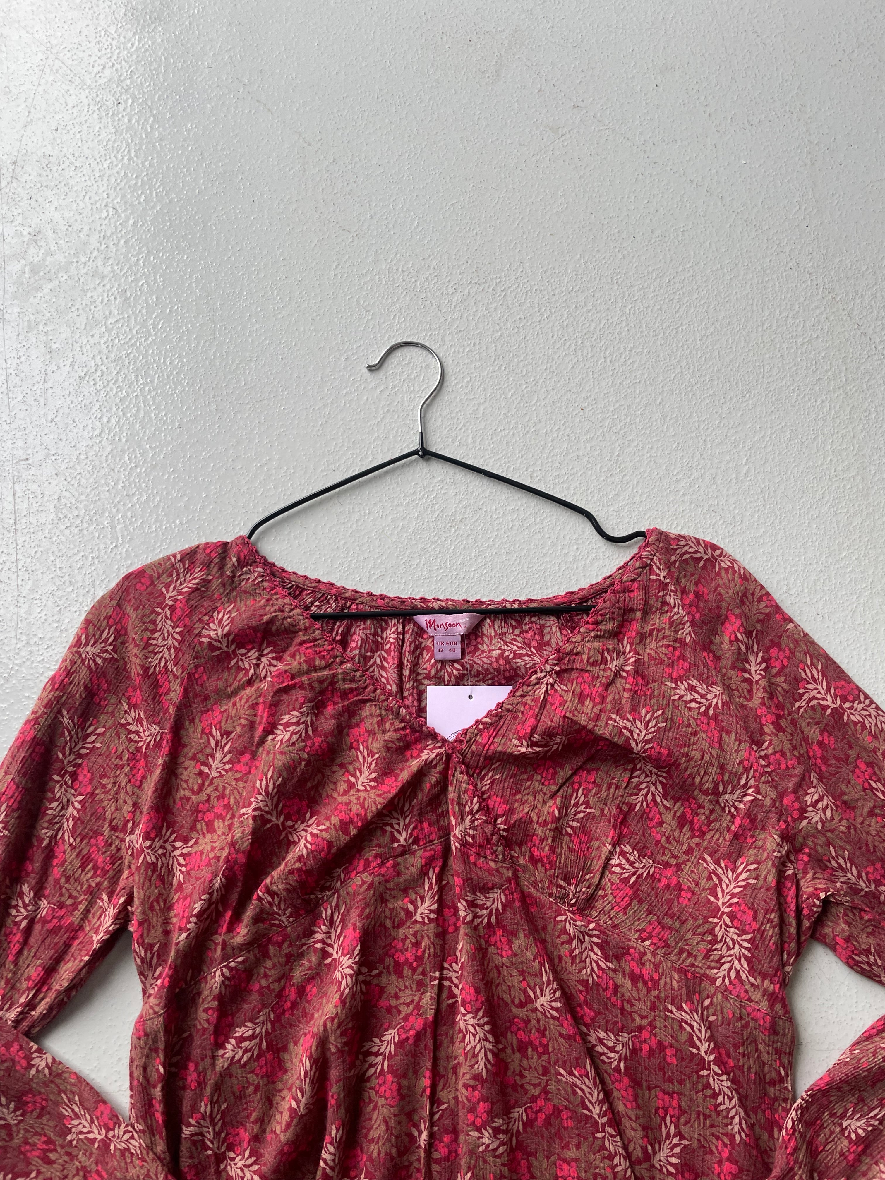 Vintage Y2K monsoon linen blend top