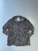 Y2K leopard print cowl neck top