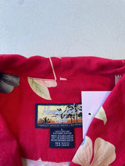 Vintage red hawaiian print button up vest