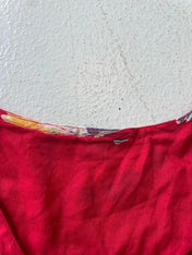 Red floral summer dress