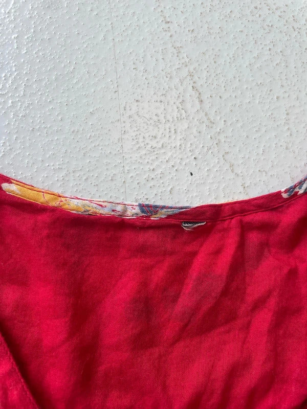Red floral summer dress