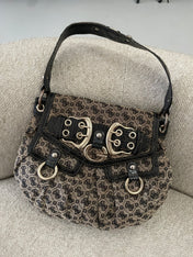 Vintage Guess Monogram Black Buckle Shoulder bag