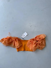 Zara orange ruffled top