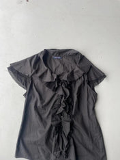 Vintage Y2K black east coast frill blouse
