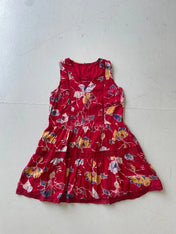Red floral summer dress