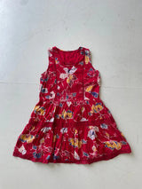 Red floral summer dress