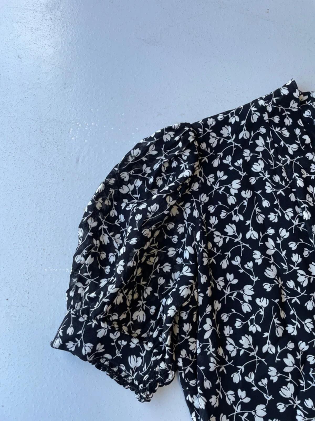 Reformation black and white floral summer dress