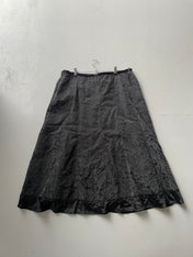 Vintage y2k Peruna Black Velvet Midi Skirt