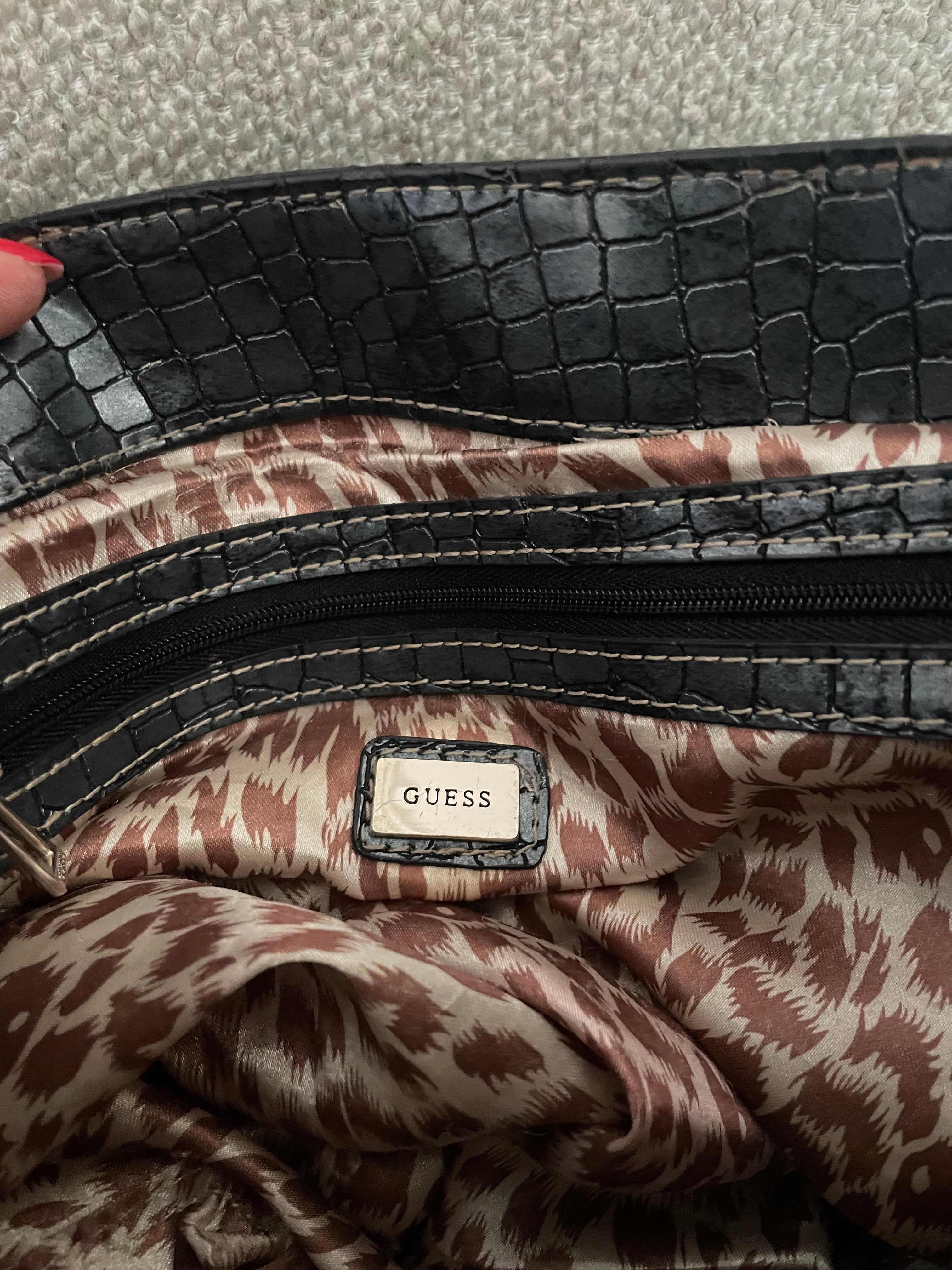 Vintage Guess Monogram Black Buckle Shoulder bag