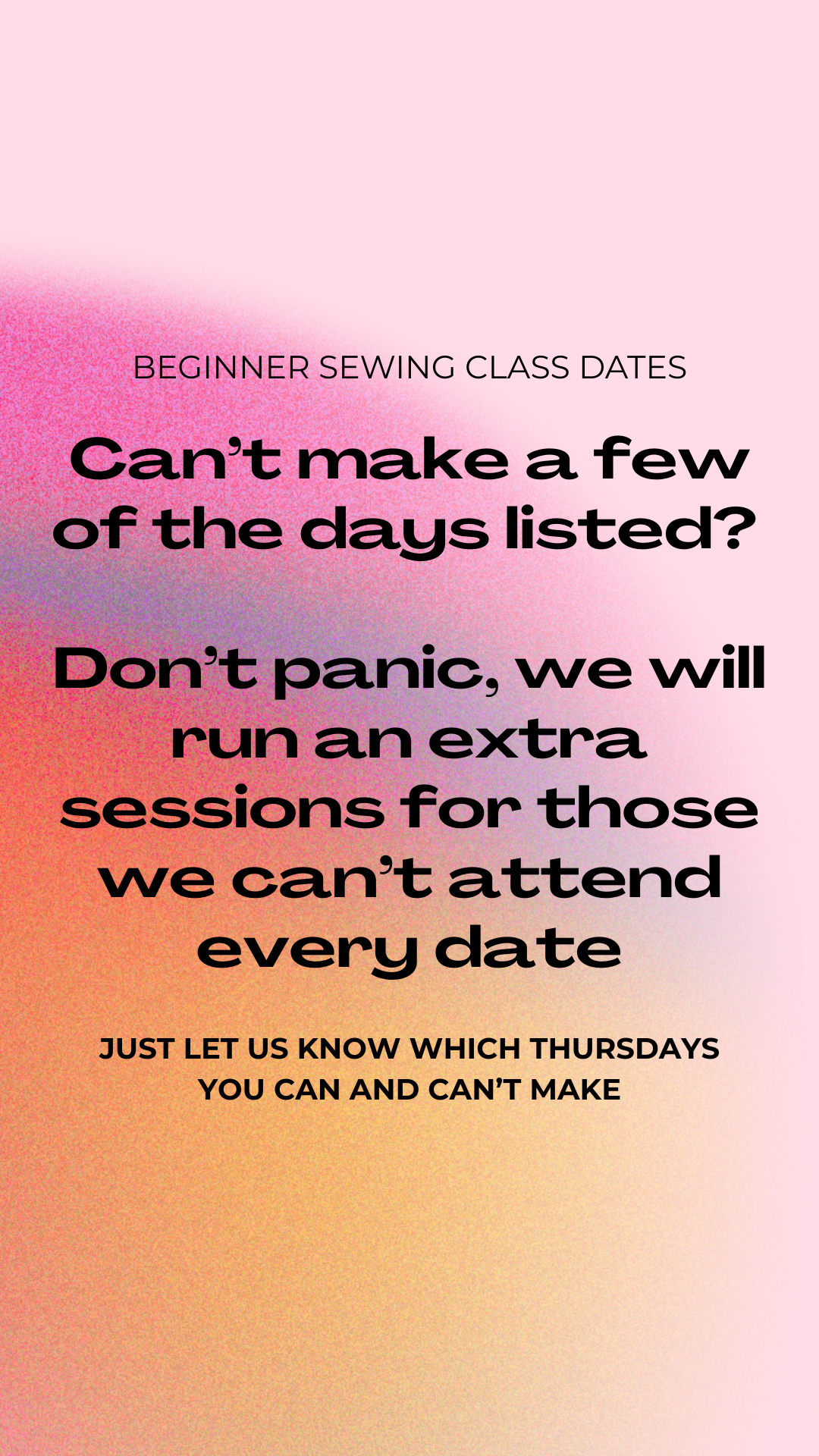 4 Week Beginner Sewing Course