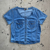 Vintage 90s Gap Short Sleeve Denim Shirt