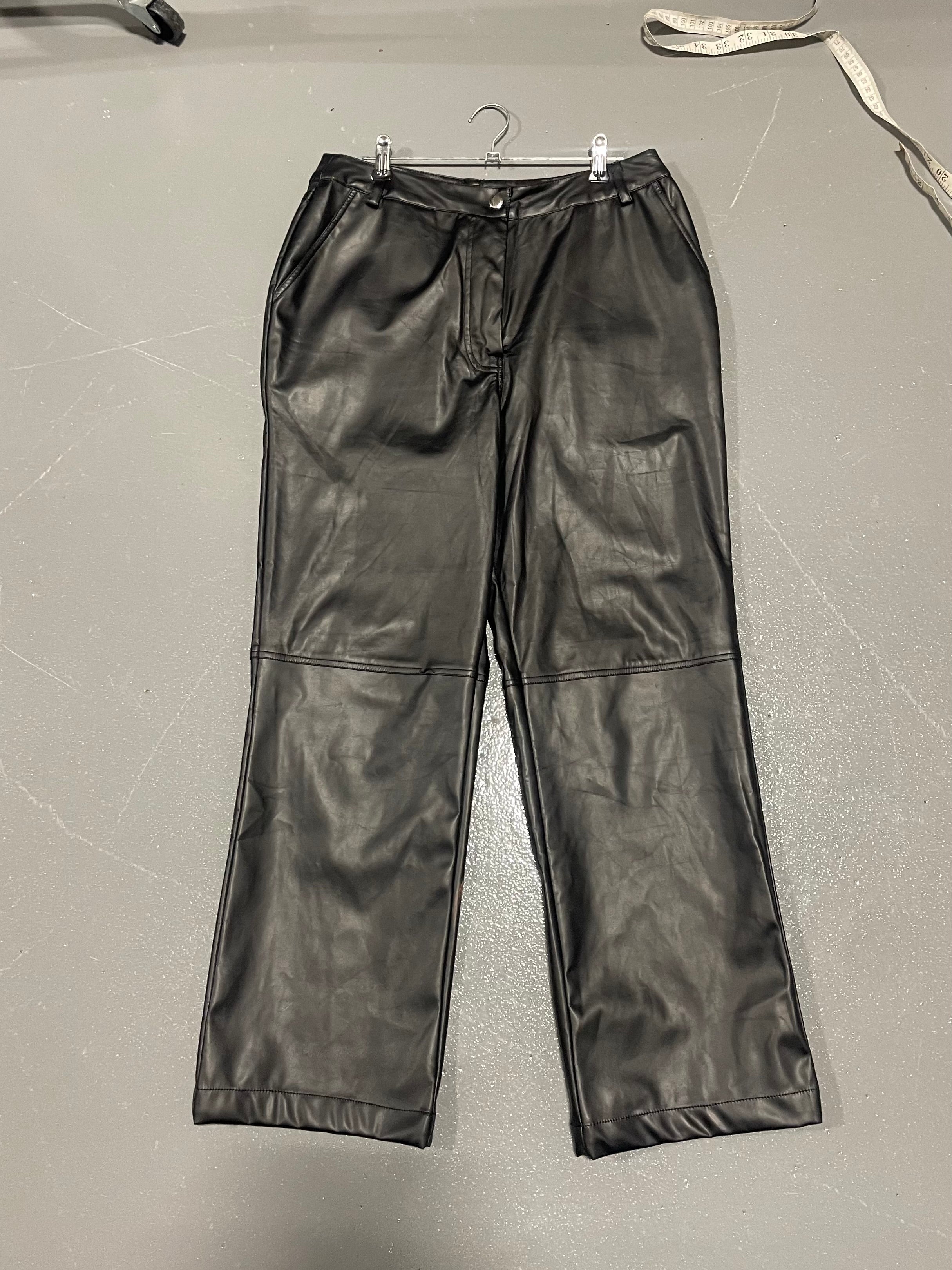 Black Faux Leather Trousers