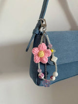 Make a crochet and beaded bag charm