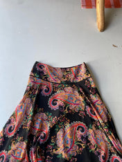 Y2k Peruna Black Paisley Maxi Skirt