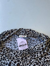 Y2K leopard print cowl neck top