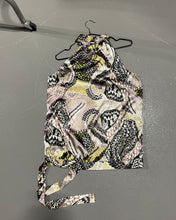 Vintage y2k Grey and Black Print Satin Cami