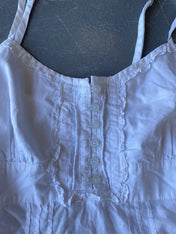 Vintage white, lace and cotton cami with tie back