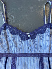Y2K New look blue stripped cotton cami
