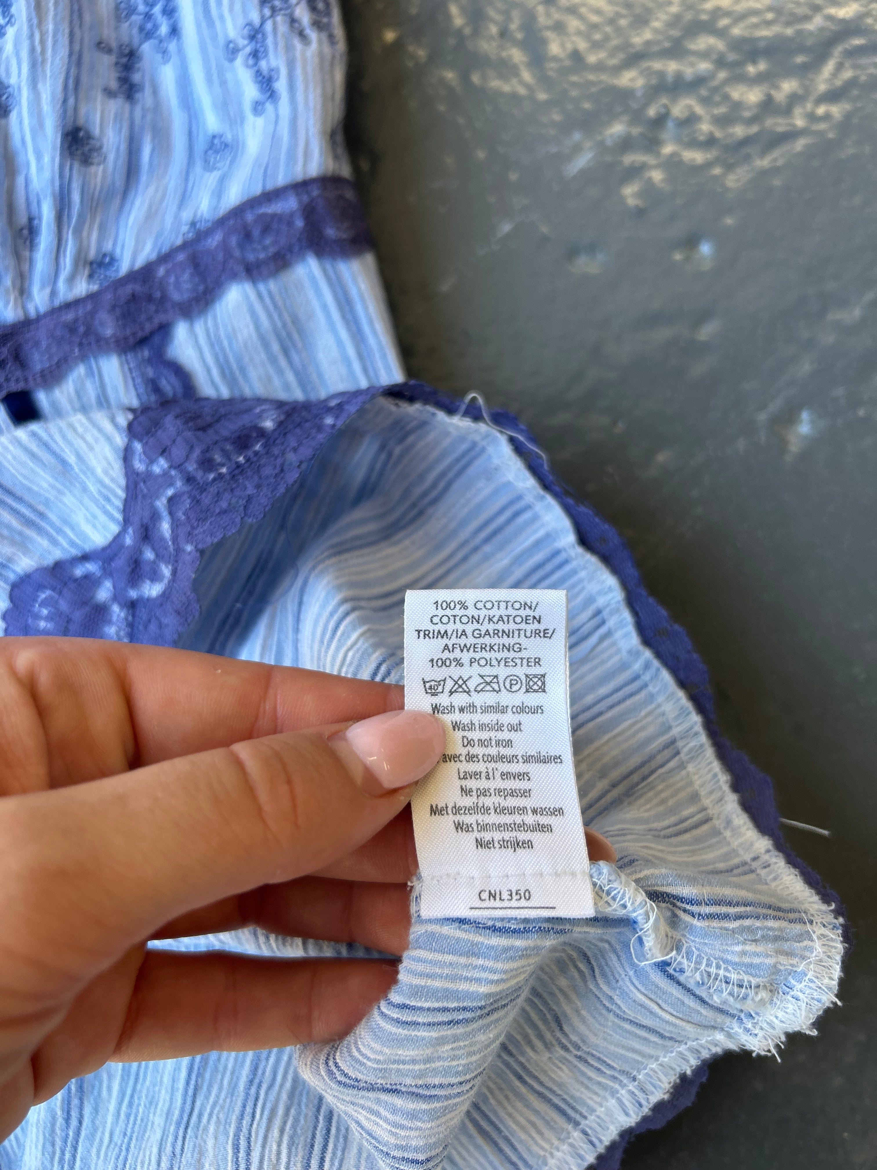 Y2K New look blue stripped cotton cami