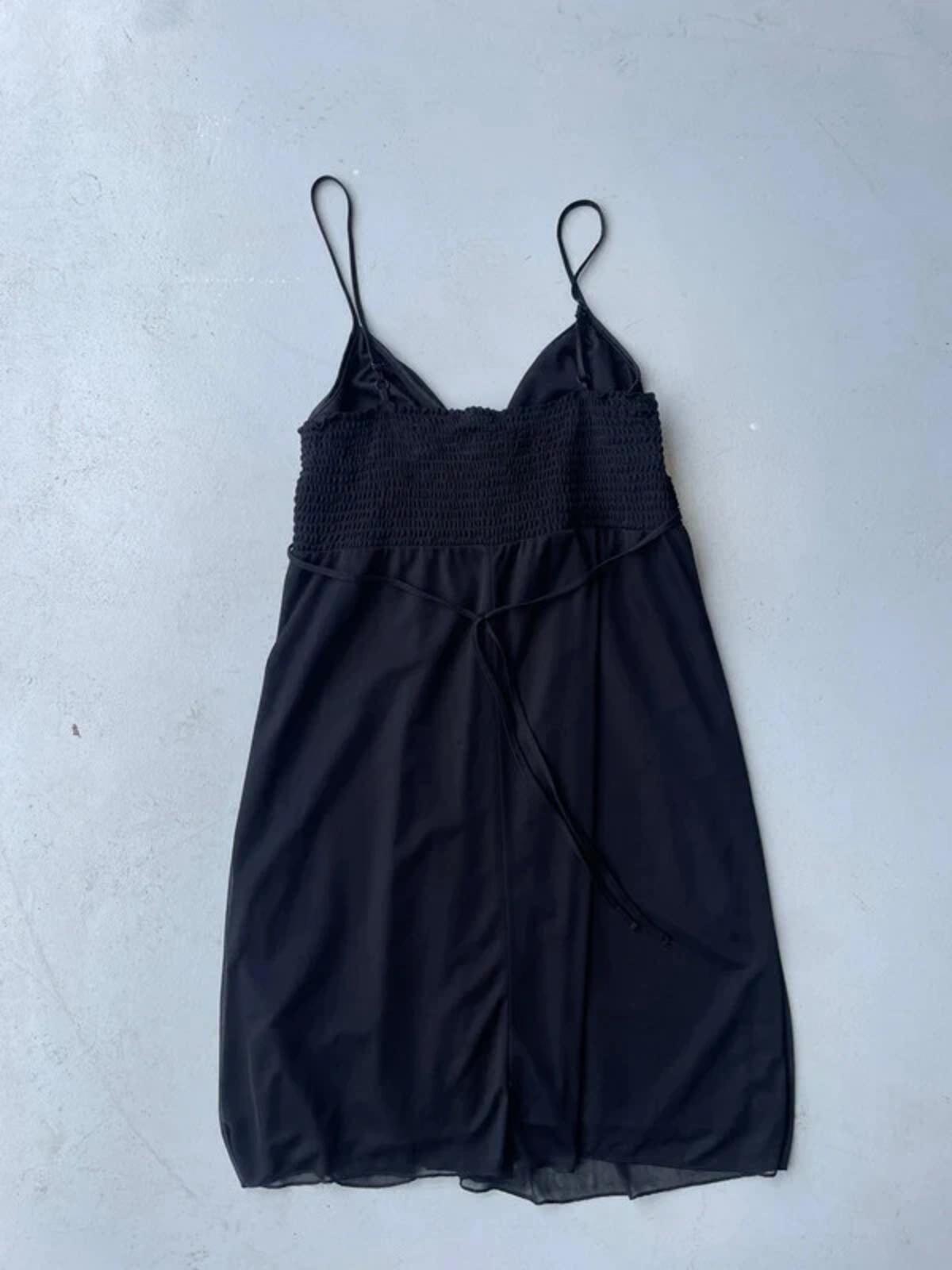 Vintage Y2K black floaty dress with rose