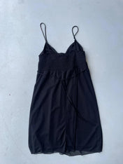 Vintage Y2K black floaty dress with rose