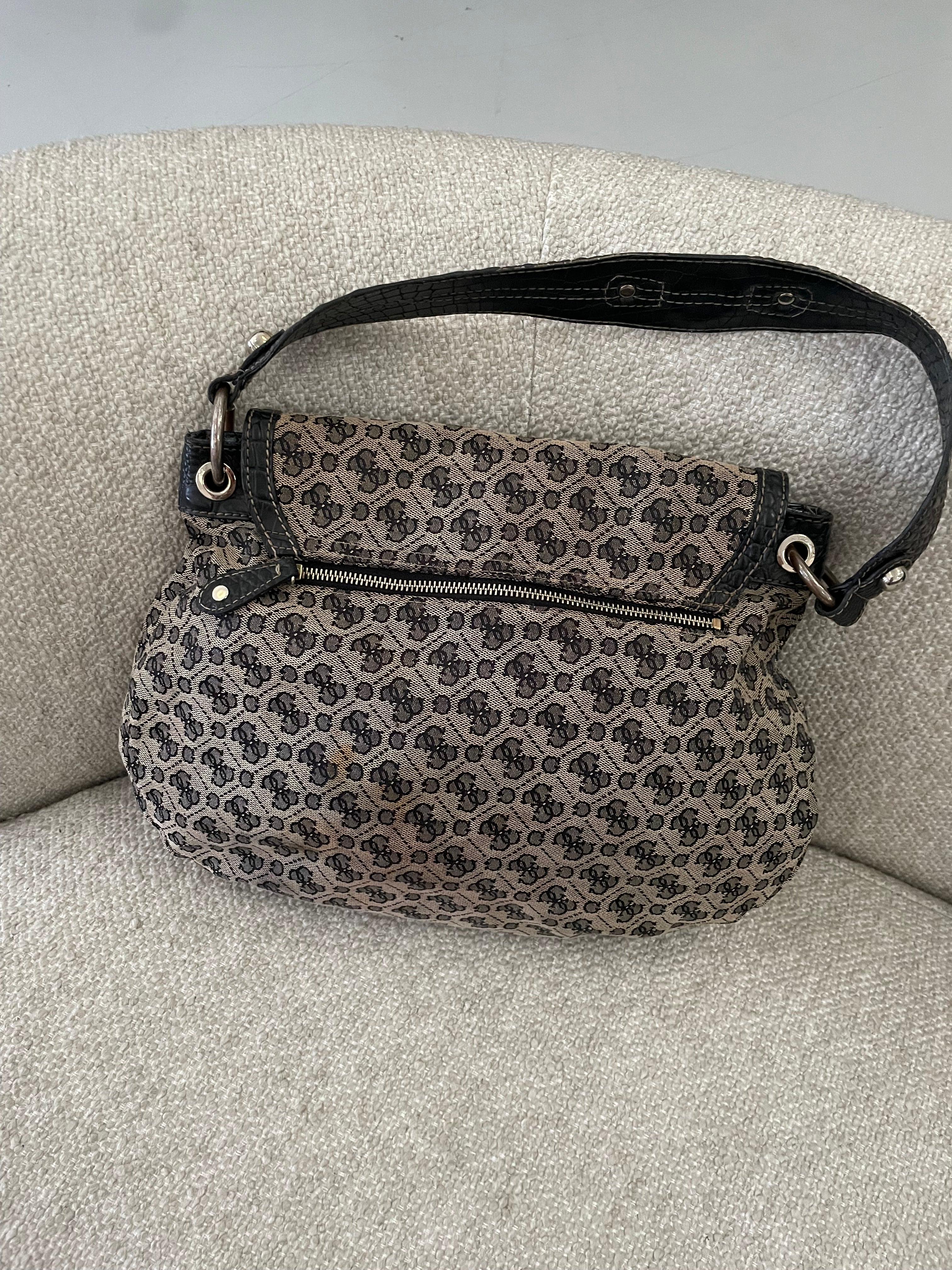 Vintage Guess Monogram Black Buckle Shoulder bag