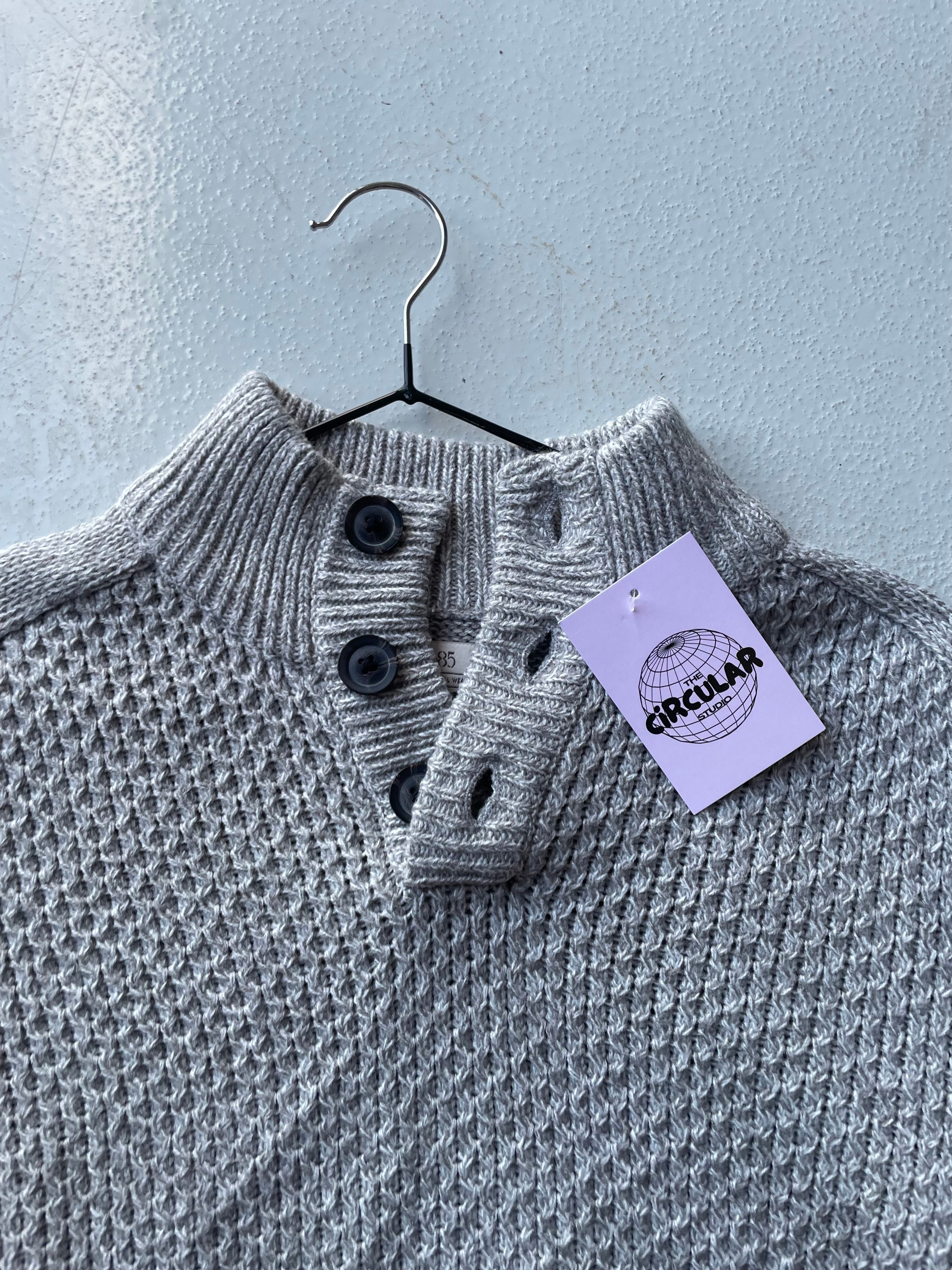 Grey Ribbed Knit Jumper