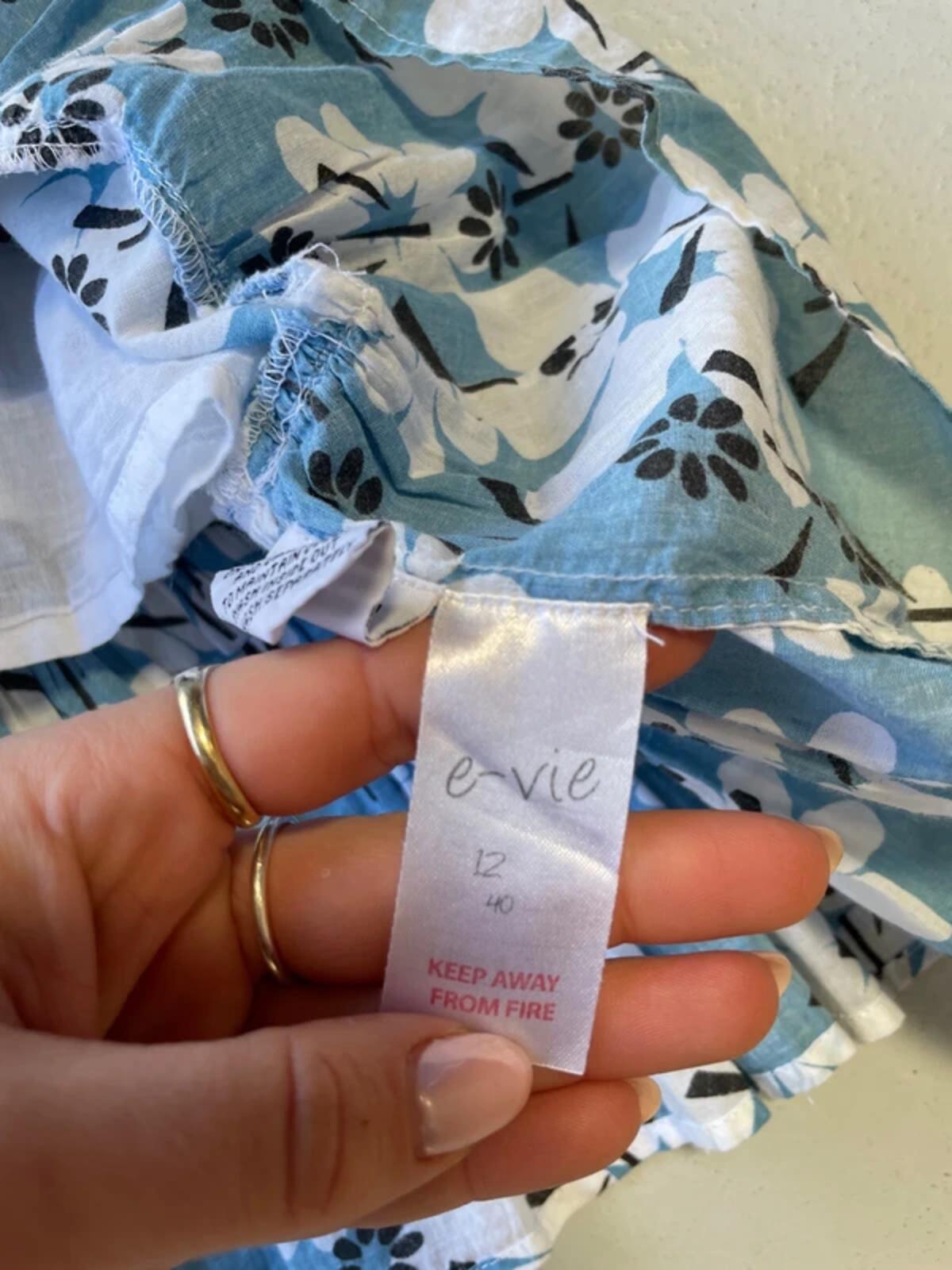 Blue and White floral print summer dress