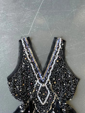 Black Mesh Beaded Cami