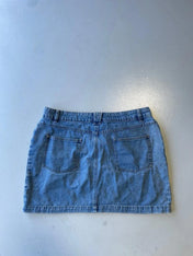 Light blue denim mini skirt