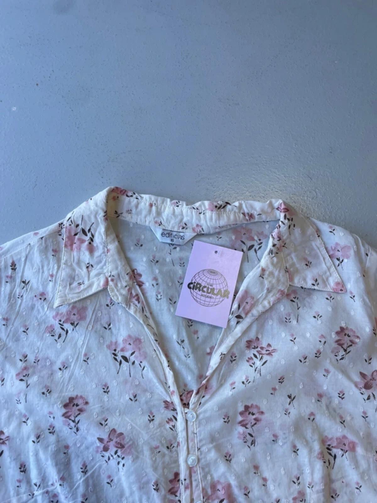 Vintage floral print cotton shirt