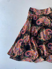 Y2k Peruna Black Paisley Maxi Skirt