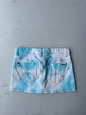 Vintage Y2K Hurley Tie Dye Denim Mini Skirt