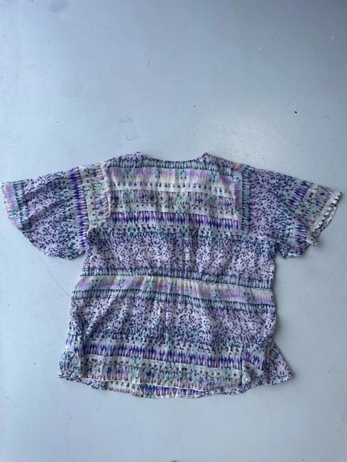 Vintage y2k v neck floaty short sleeve top