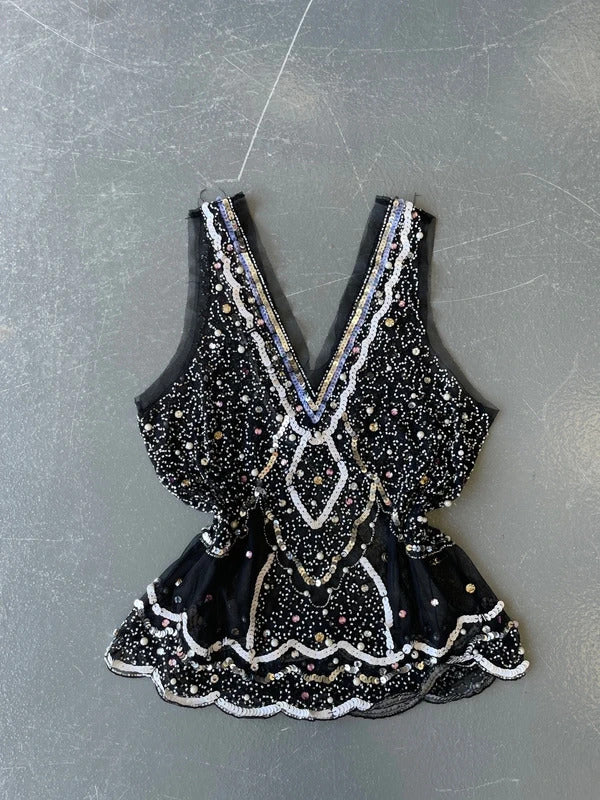 Black Mesh Beaded Cami