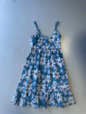 Blue and White floral print summer dress