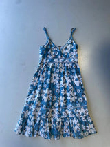 Blue and White floral print summer dress
