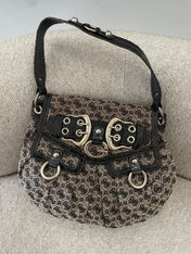 Vintage Guess Monogram Black Buckle Shoulder bag