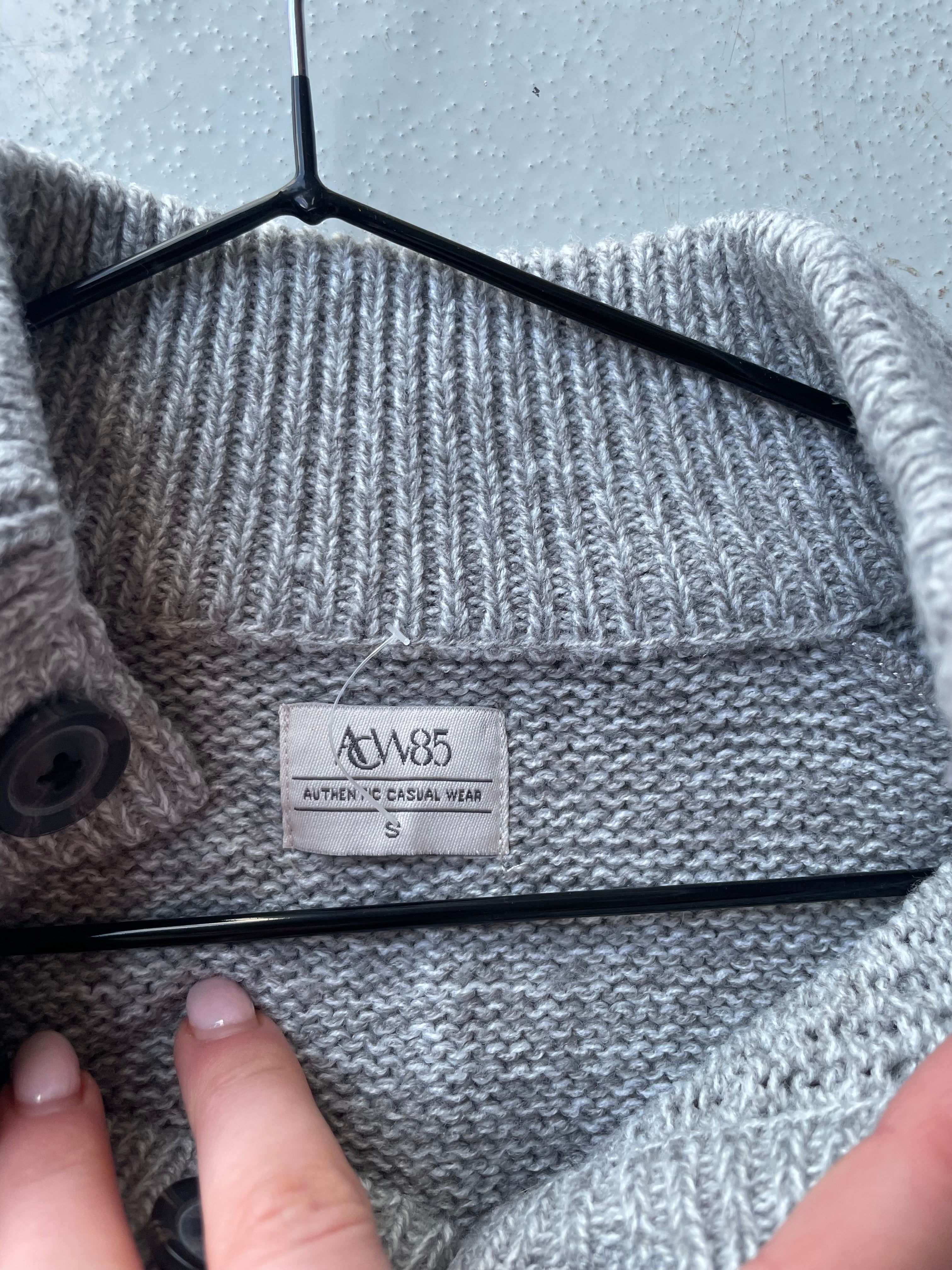 Grey Ribbed Knit Jumper