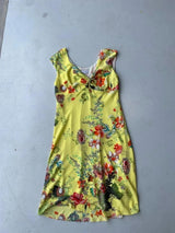 Vintage Y2K yellow floral floaty dress