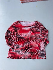 Vintage y2k red leopard print mesh top