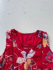 Red floral summer dress