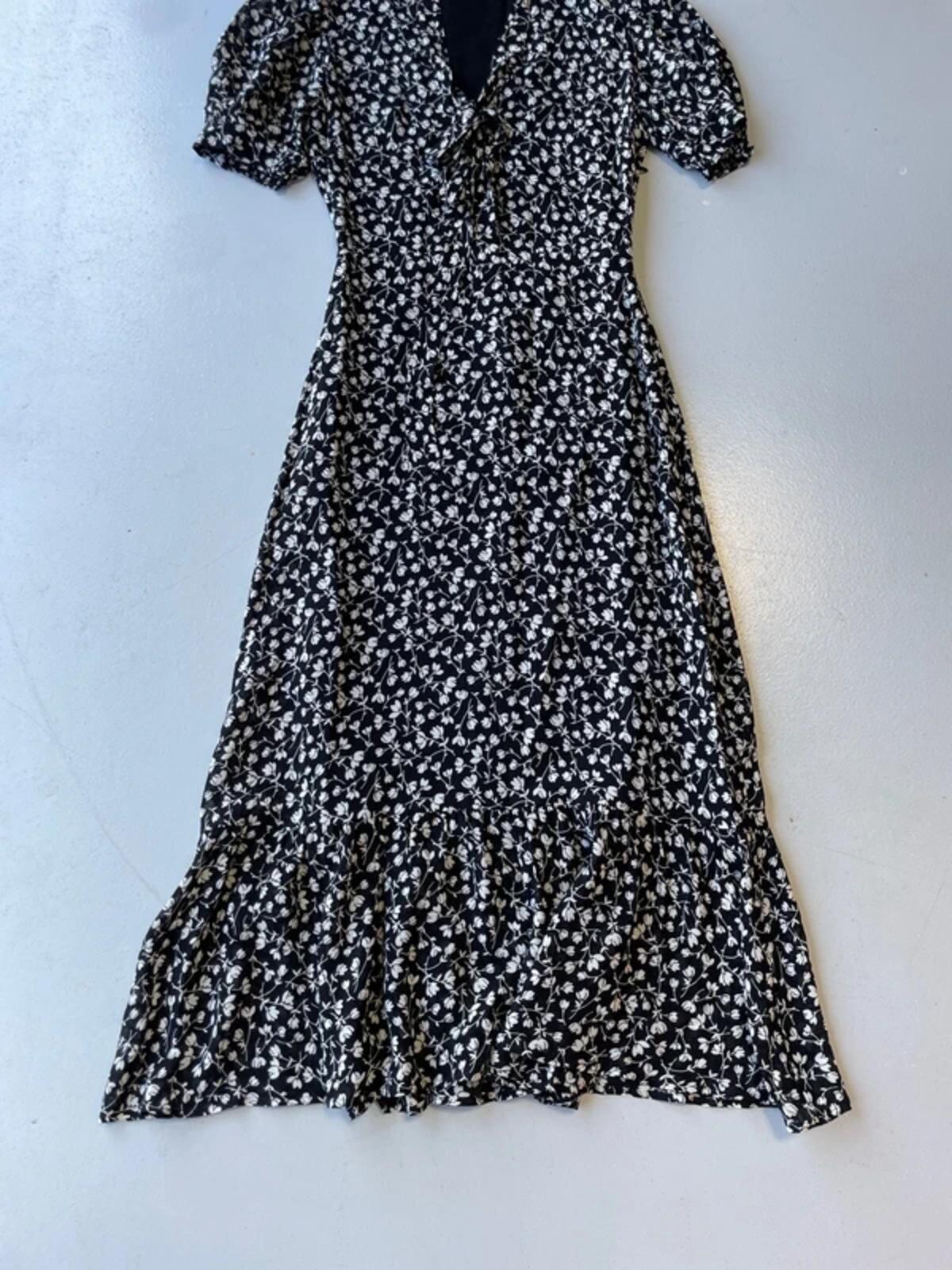 Reformation black and white floral summer dress