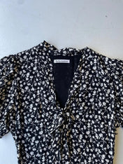 Reformation black and white floral summer dress