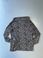 Y2K leopard print cowl neck top
