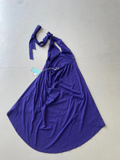 Deadstock Animal halter neck flowy maxi dress with seahorse print