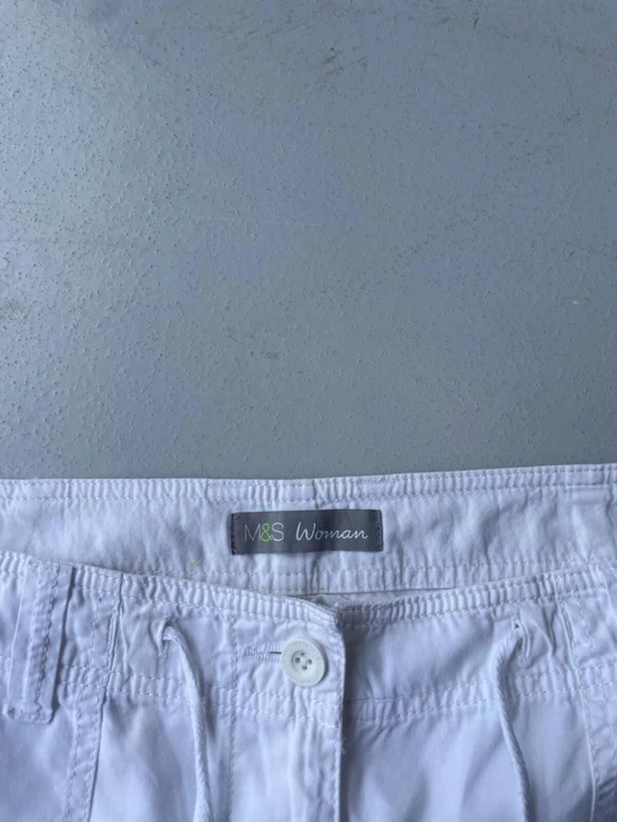 M&S white cargo capris