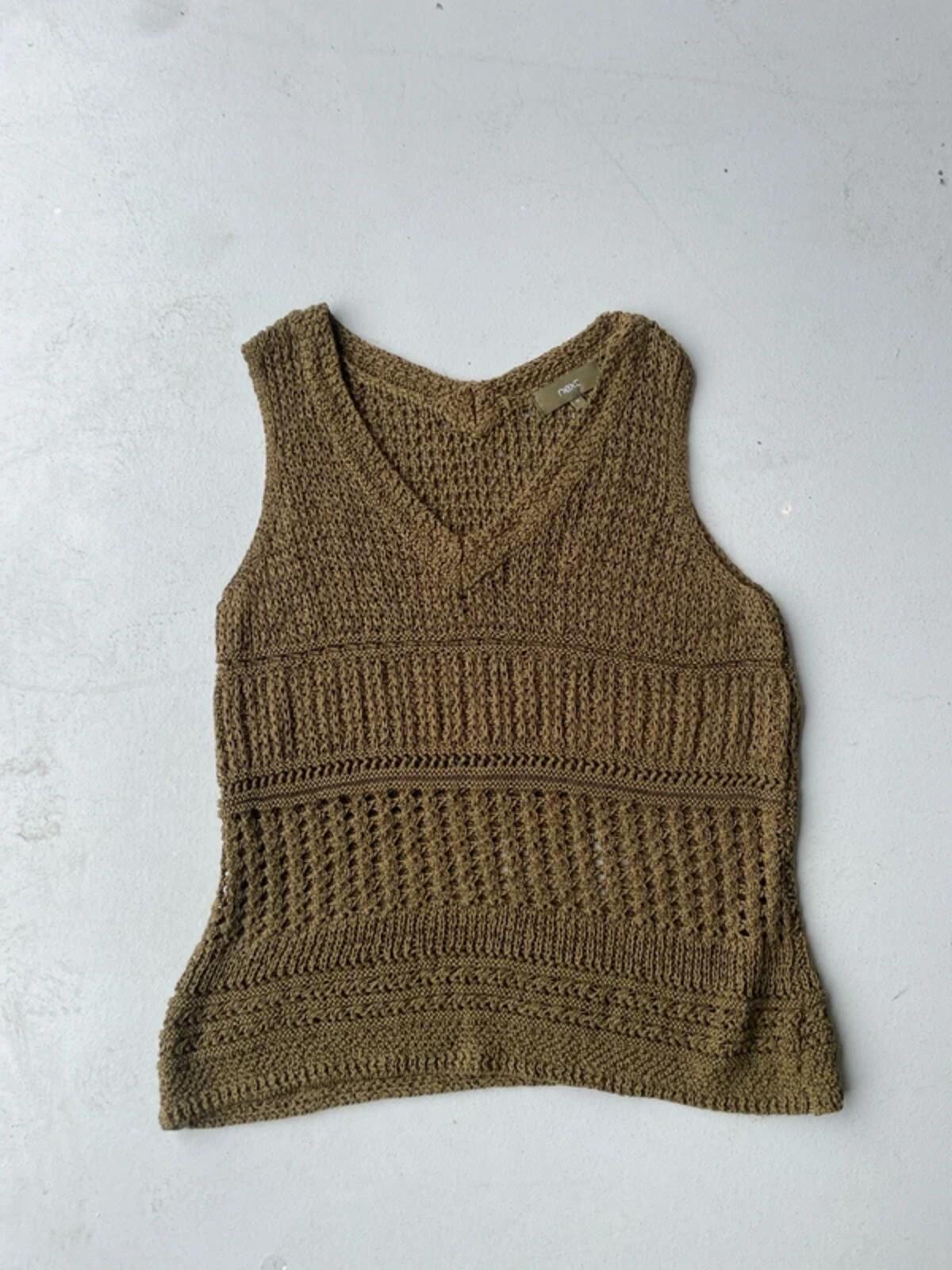 Next khaki crochet cami