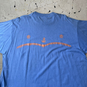 Vintage Western Print Blue Single Stitch T-shirt